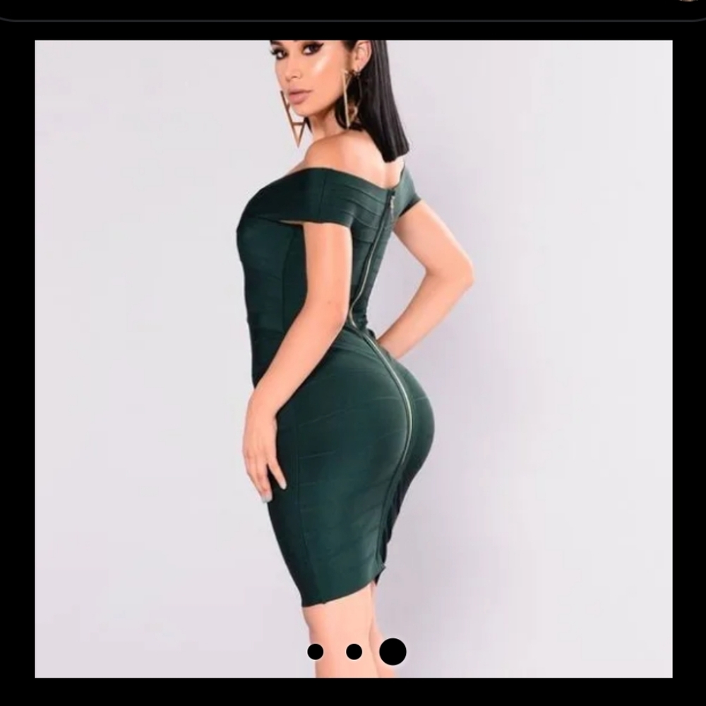 Bandage hunter Green dress